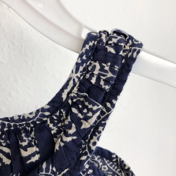 Shorts outfit Peek sleeveless blouse navy and H&M shorts white size 6-12 months - Picture 5 of 12